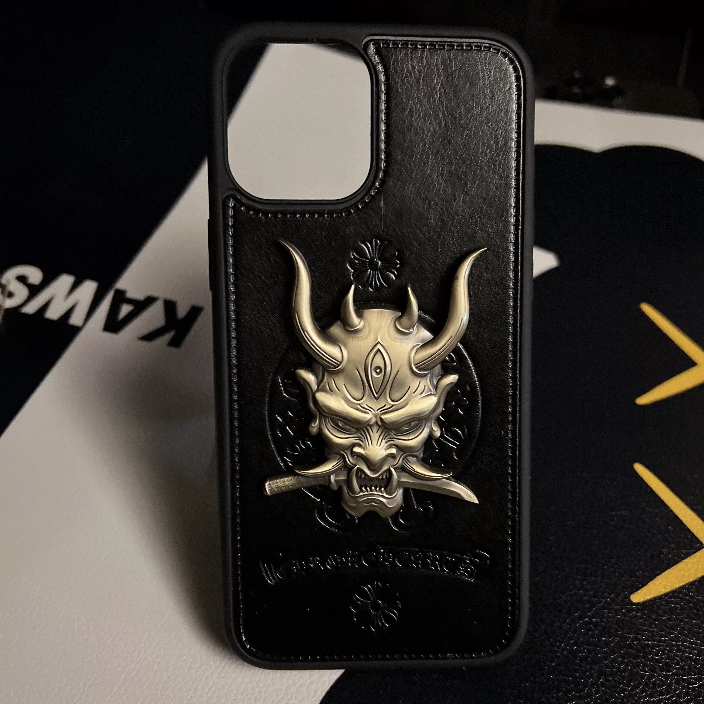 Silver Devil Leather Handmade Original Phone Case