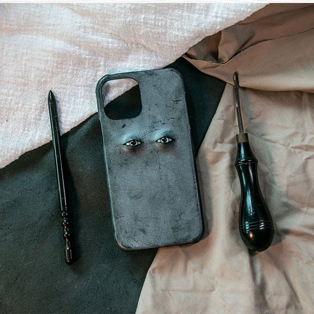 Handmade Cowhide Eyes Phone Case